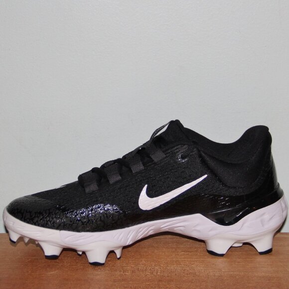 Nike Alpha Huarache Elite 4 Low MCS Baseball Cleats Mens 9.5 Black White - Picture 3 of 6